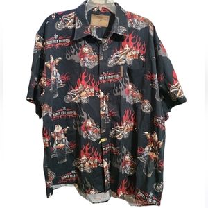 North River Men's Santa Motorcycle Button up Shirt